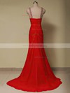 Sheath/Column Scoop Neck Chiffon Court Train Beading Prom Dresses #Milly020101658
