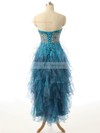 A-line Sweetheart Organza Asymmetrical Beading Prom Dresses #Milly020101800