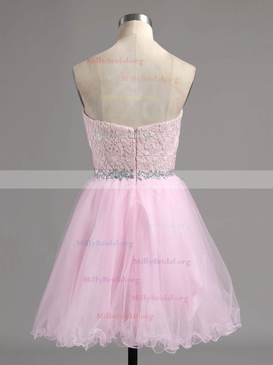 Ball Gown Sweetheart Tulle Short/Mini Beading Prom Dresses #Milly020101804