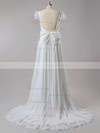 Backless V-neck Chiffon Sweep Train with Beading Sexy Wedding Dress #Milly00022505