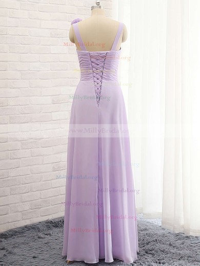 A-line Sweetheart Chiffon with Flower(s) Lace-up Discount Bridesmaid Dresses #Milly01012735