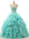 Graceful Sweetheart Satin Organza with Beading Ball Gown Quinceanera Dresses #Milly02072529