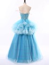 Best Ball Gown Strapless Satin Tulle Appliques Lace Blue Quinceanera Dresses #Milly02072530
