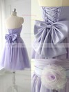 Strapless Satin Tulle Short/Mini Bow Graceful Lavender Bridesmaid Dress #Milly01012888