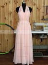 Sweetheart Chiffon Floor-length Ruffles Classic Pink Bridesmaid Dress #Milly01012890
