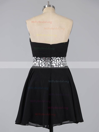 A-line Sweetheart Chiffon Short/Mini Crystal Detailing Homecoming Dresses #Milly02041948