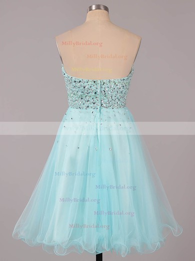 A-line Sweetheart Tulle Short/Mini Ruffles Homecoming Dresses #Milly02051314