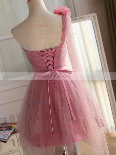 Princess One Shoulder Tulle Short/Mini Sashes / Ribbons Fashion Homecoming Dresses #Milly020102533