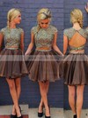 Princess Scoop Neck Organza Short/Mini Crystal Detailing Homecoming Dresses #Milly020102537