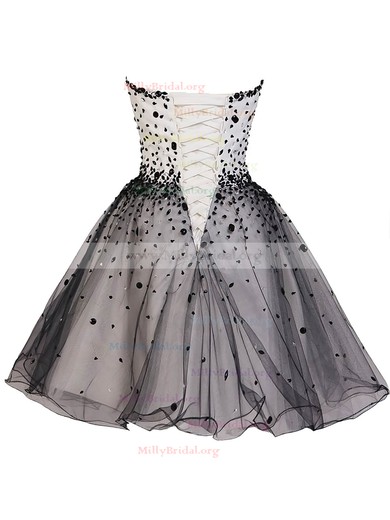 A-line Sweetheart Tulle Short/Mini Beading Homecoming Dresses #Milly020102560