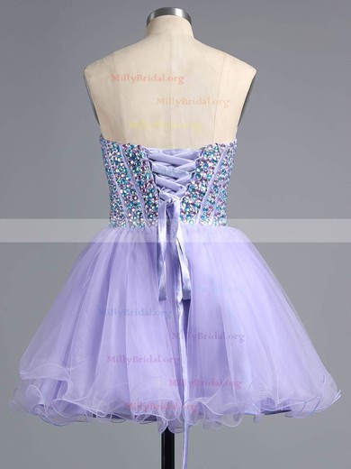 A-line Sweetheart Tulle Short/Mini Beading Wholesale Homecoming Dresses #Milly020101758