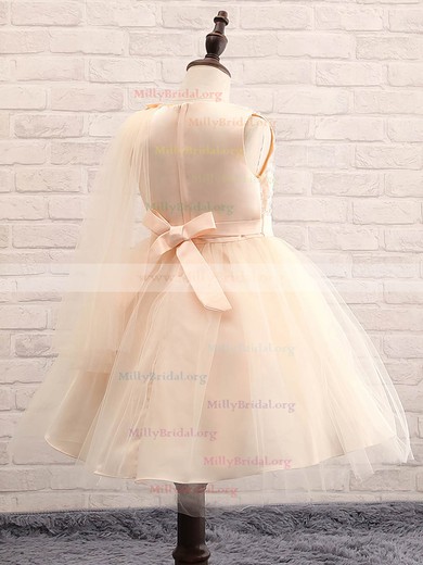 Ball Gown Scoop Neck Tulle Tea-length Beading Fabulous Flower Girl Dresses #Milly01031913