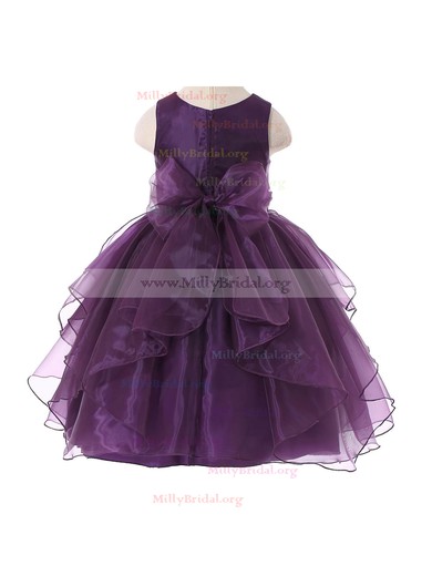 Ball Gown Scoop Neck Organza Floor-length Sashes / Ribbons Promotion Flower Girl Dresses #Milly01031937