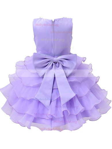 A-line Scoop Neck Organza Tea-length Bow Amazing Flower Girl Dresses #Milly01031944