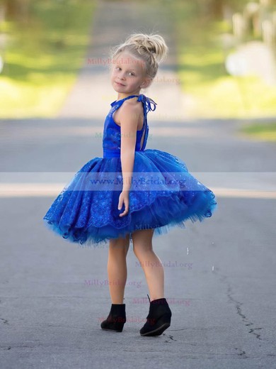 Sweet Ball Gown Scoop Neck Tulle Short/Mini Appliques Lace Flower Girl Dresses #Milly01031950