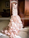 Trumpet/Mermaid Sweetheart Organza Court Train Cascading Ruffles Unique Wedding Dress #Milly00022566
