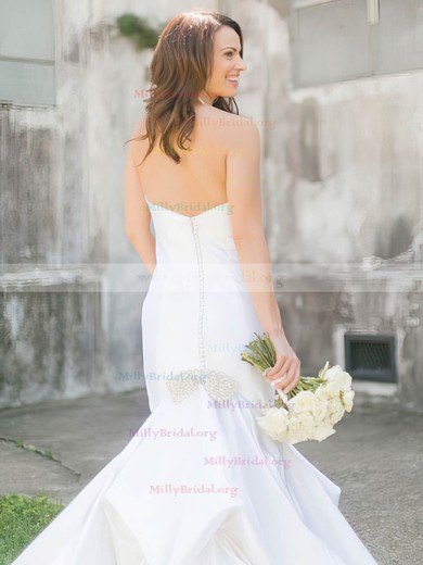 Trumpet/Mermaid V-neck Taffeta Floor-length Pick-Ups Affordable Wedding Dresses #Milly00022719