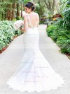 Classy Trumpet/Mermaid V-neck Tulle Sweep Train Appliques Lace Backless Wedding Dresses #Milly00022781