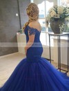 Trumpet/Mermaid Off-the-shoulder Tulle Court Train Appliques Lace Prom Dresses #Milly020102915