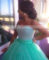 Ball Gown Sweetheart Tulle Sweep Train Beading Stunning Prom Dresses #Milly020103037
