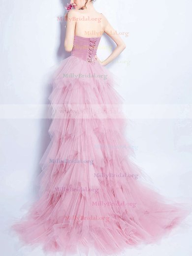 A-line Sweetheart Tulle Asymmetrical Beading Prom Dresses #Milly020103147