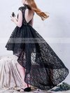 A-line High Neck Lace Asymmetrical Appliques Lace Prom Dresses #Milly020103149