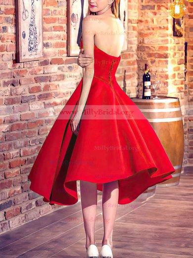 Princess Sweetheart Satin Asymmetrical Prom Dresses #Milly020103199
