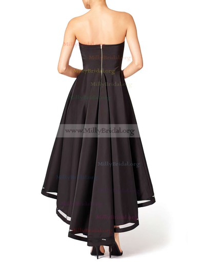A-line Strapless Satin Asymmetrical Sashes / Ribbons Prom Dresses #Milly020103209