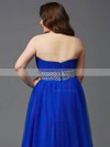 Boutique Empire Strapless Tulle Floor-length Beading Royal Blue Plus Size Prom Dresses #Milly020103413