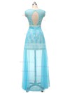Sheath/Column Scoop Neck Chiffon Floor-length Appliques Lace Prom Dresses #Milly020103447