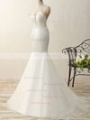 Trumpet/Mermaid High Neck Tulle Sweep Train Pearl Detailing Prom Dresses #Milly020103454