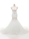 Trumpet/Mermaid Sweetheart Organza Sweep Train Appliques Lace Wholesale Wedding Dresses #Milly00022840