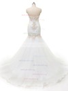 Trumpet/Mermaid Sweetheart Organza Sweep Train Appliques Lace Wholesale Wedding Dresses #Milly00022840