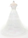 Ball Gown Off-the-shoulder Tulle Sweep Train Appliques Lace Discounted Wedding Dresses #Milly00022843