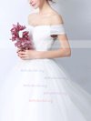 Ball Gown Off-the-shoulder Tulle Floor-length Appliques Lace Latest Wedding Dresses #Milly00022895