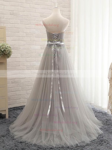 Princess Sweetheart Tulle Sweep Train Beading Prom Dresses #Milly020103765