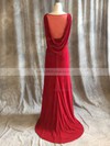 Sheath/Column Scoop Neck Tulle Chiffon Sweep Train with Split Front Prom Dresses #Milly020104116