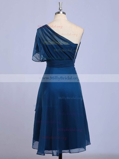 A-line One Shoulder Chiffon Asymmetrical with Beading Bridesmaid Dresses #Milly01013416