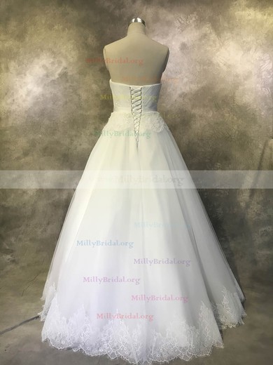 Ball Gown Sweetheart Tulle Floor-length with Sashes / Ribbons Wedding Dresses #Milly00022934