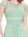 A-line Scoop Neck Lace Chiffon Floor-length with Pleats Bridesmaid Dresses #Milly01013435