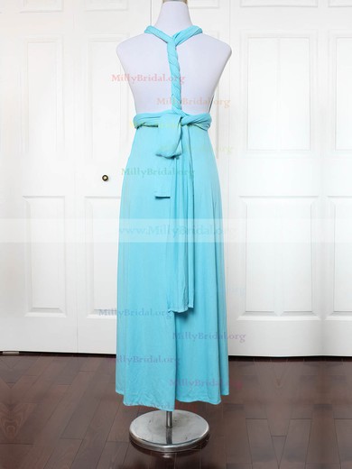 A-line V-neck Jersey Ankle-length with Ruffles Bridesmaid Dresses #Milly01013130