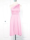Empire One Shoulder Jersey Short/Mini with Ruffles Bridesmaid Dresses #Milly01013133