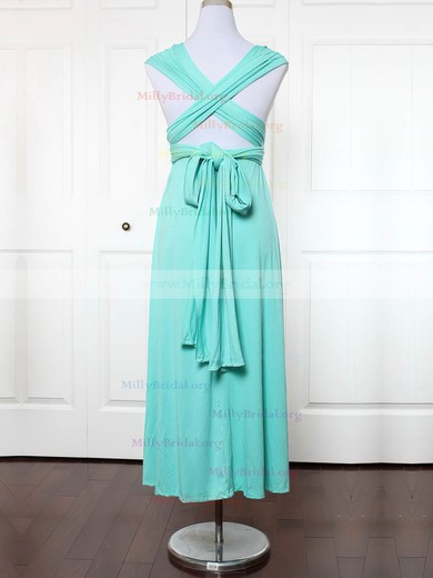 Empire V-neck Jersey Ankle-length with Ruffles Bridesmaid Dresses #Milly01013135