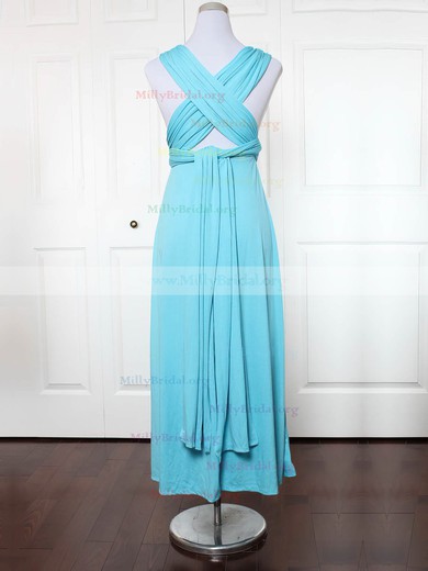 A-line V-neck Jersey Ankle-length with Ruffles Bridesmaid Dresses #Milly01013136