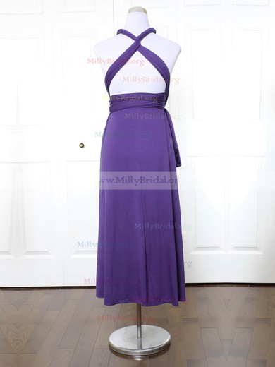 A-line V-neck Jersey Ankle-length with Ruffles Bridesmaid Dresses #Milly01013140