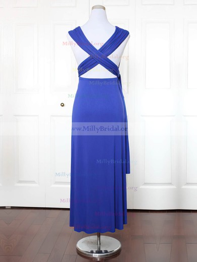 A-line V-neck Jersey Ankle-length with Ruffles Bridesmaid Dresses #Milly01013148