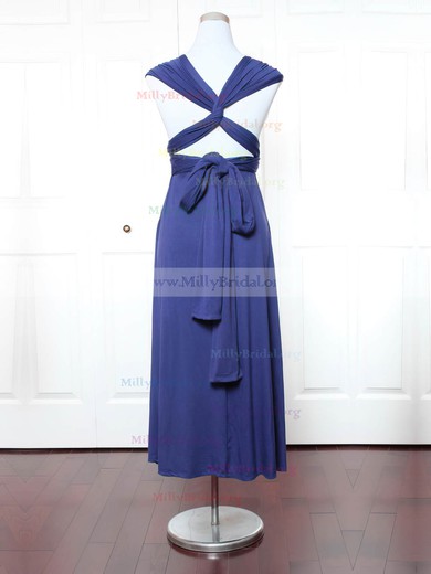 A-line V-neck Jersey Ankle-length with Ruffles Bridesmaid Dresses #Milly01013158