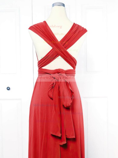 Empire V-neck Jersey Short/Mini with Ruffles Bridesmaid Dresses #Milly01013161