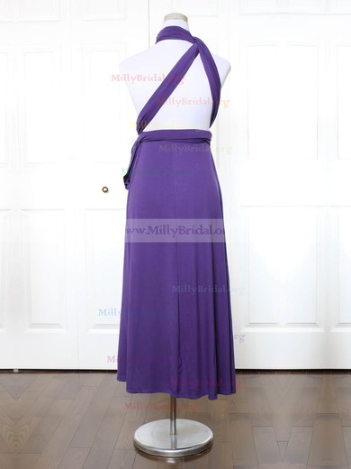 A-line High Neck Jersey Ankle-length with Ruffles Bridesmaid Dresses #Milly01013170