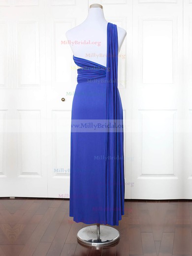 A-line One Shoulder Jersey Ankle-length with Ruffles Bridesmaid Dresses #Milly01013171